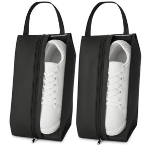 Shoe Bag for Travel, Newest Gym & Sports, Water-Resistant Shoe Pouch with Transparent Mesh Panel, Durable Zipper & Carry Handle Fits Men’s Size 12 – Keeps Clothes Clean & Odor-Free (White)-Pack of 2